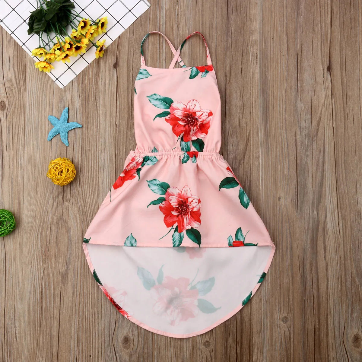 Floral Backless Baby Girl Summer Dress