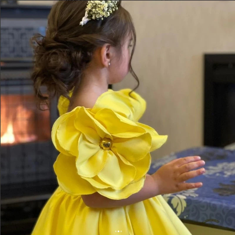 Floral Appliqué Princess Party Dress
