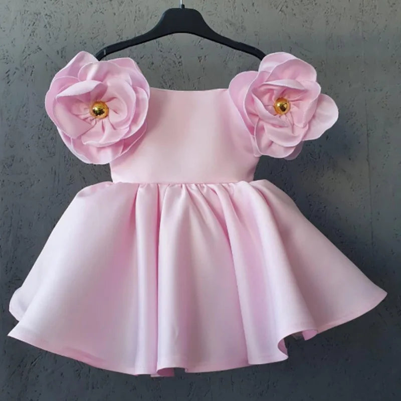 Floral Appliqué Princess Party Dress