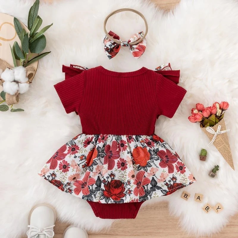 Floral Baby Girl Cotton Dress Set