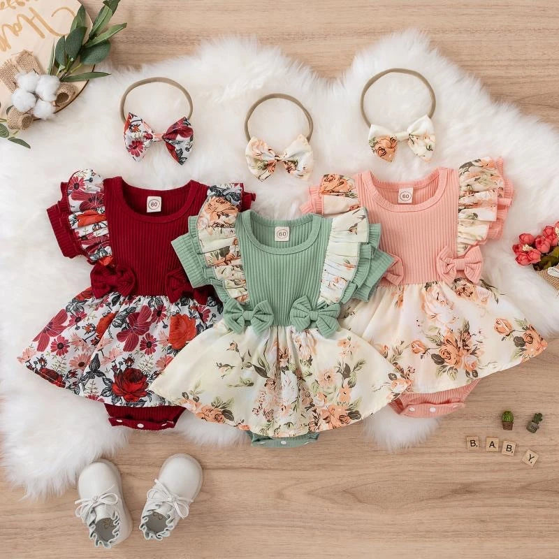 Floral Baby Girl Cotton Dress Set