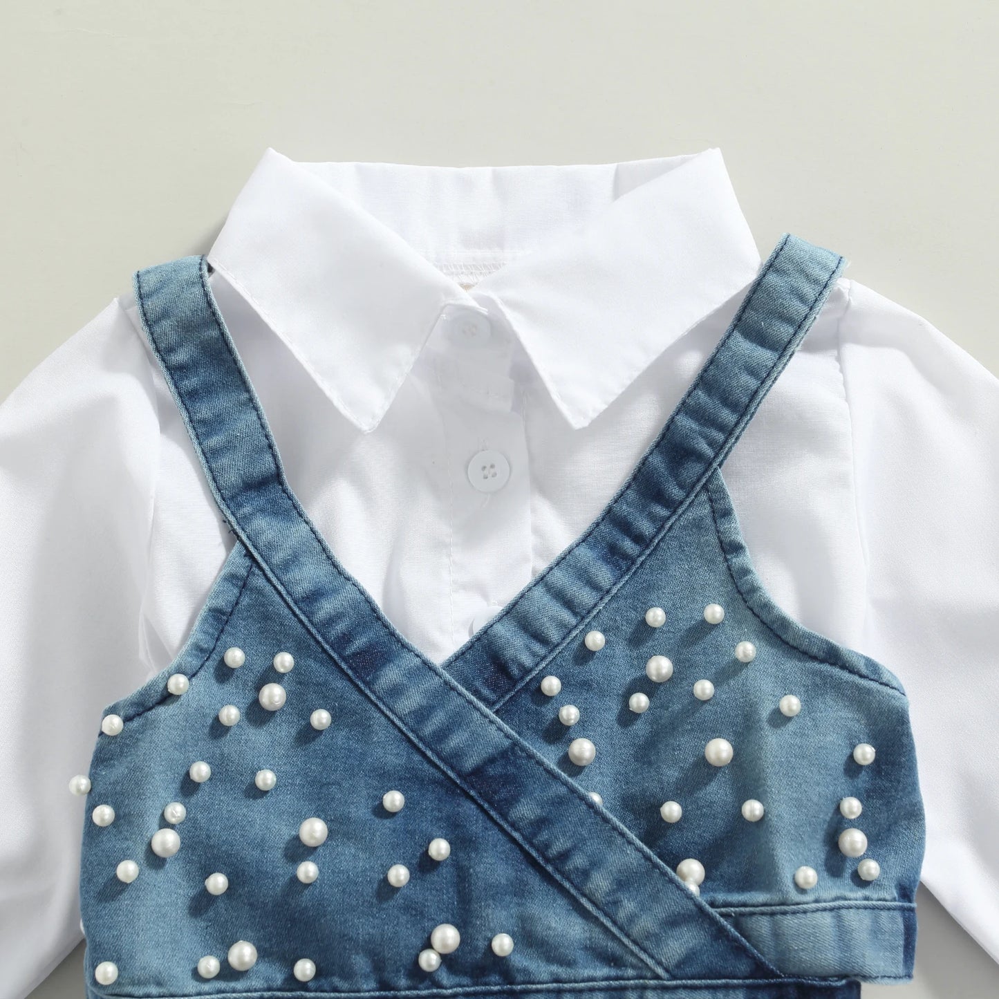 Baby Girl Denim Vest Dress Set (2PCS)
